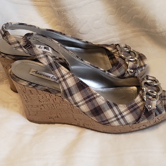 American Eagle Cork Platform Sandals sz 8 1/2 - Picture 3 of 6
